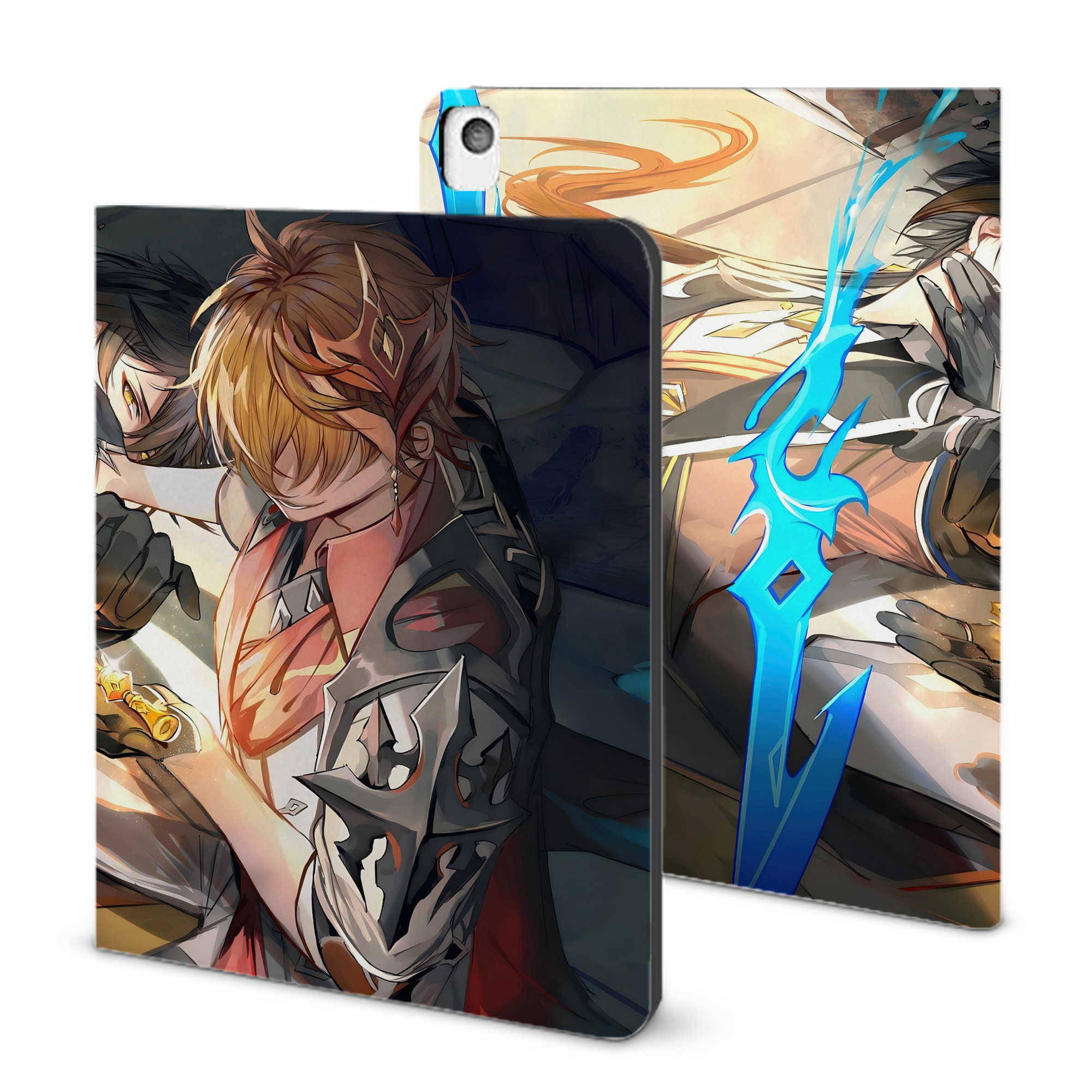 げんし神 genshin IPadケース ペンホルダー付き ブックスタイルデザイン
